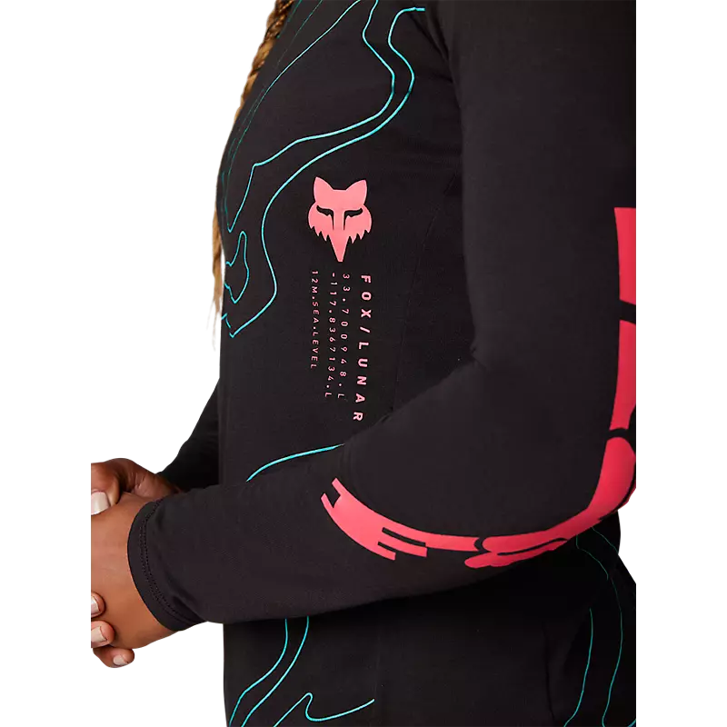 Fox WOMENS RANGER MID LS JERSEY LUNAR Black Sleeve