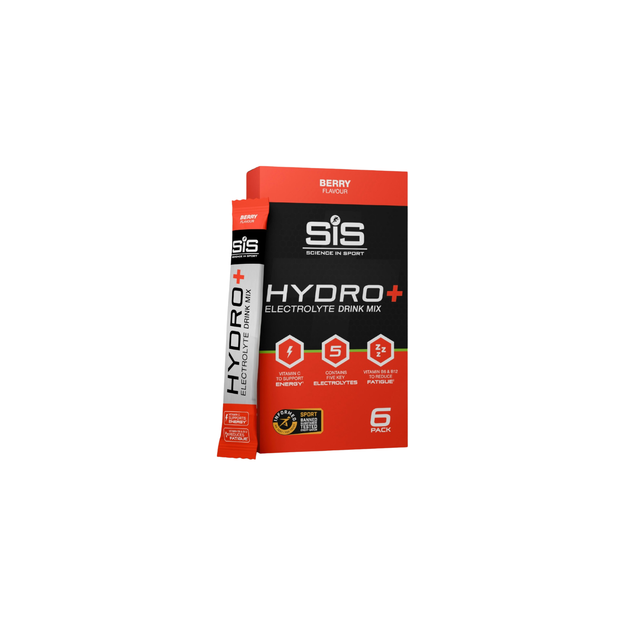SIS HYDRO+ 电解质饮料混合物 - 浆果味（6 盒）