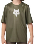 Fox YOUTH RANGER SS JERSEY - Olive Green FRONT FACING MODEL