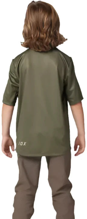 Fox YOUTH RANGER SS JERSEY - Olive Green BACK FACING MODEL