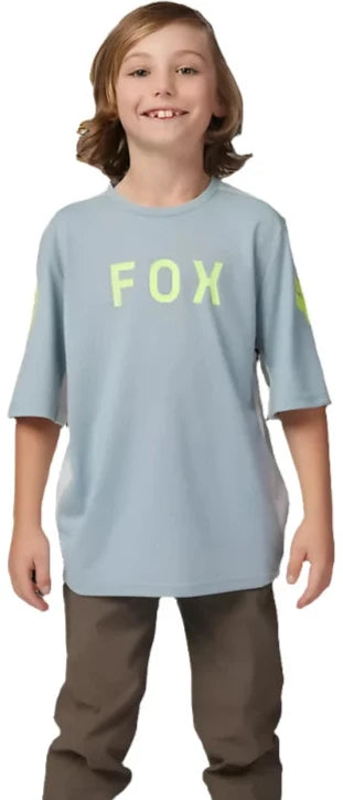 Fox YOUTH RANGER SS JERSEY AVIATION - Gunmetal Grey FRONT FACING MODEL