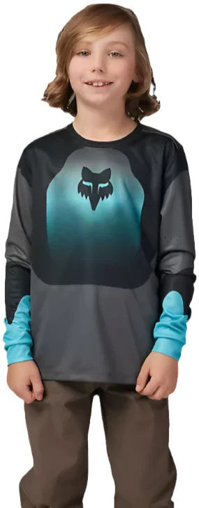 Fox YOUTH RANGER LS JERSEY REVISE - Teal FRONT FACING MODEL