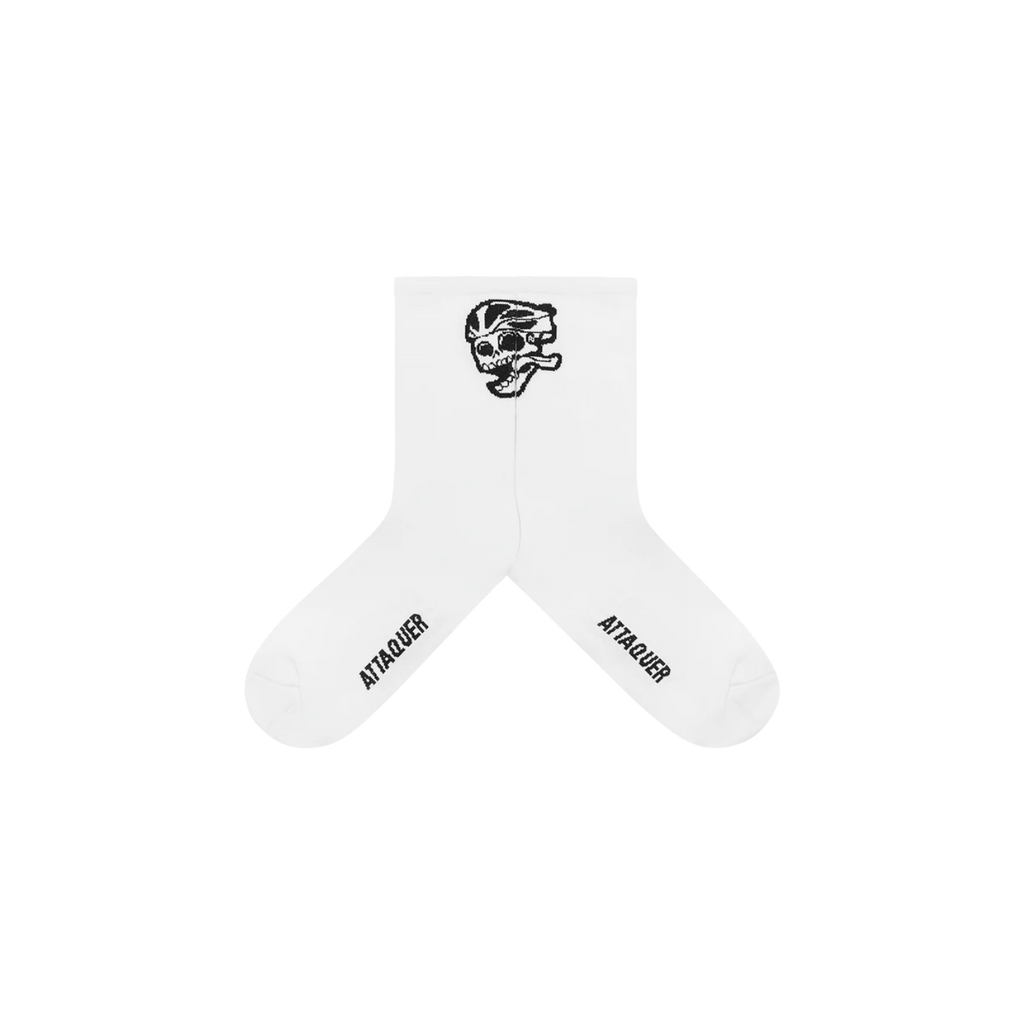 Attaquer Skull Logo Socks - White