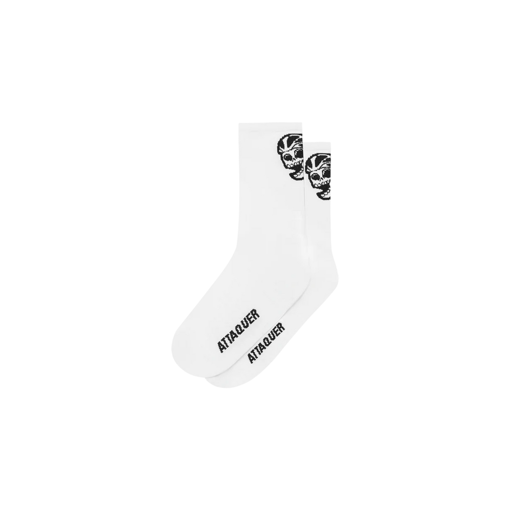 Attaquer Skull Logo Socks - White