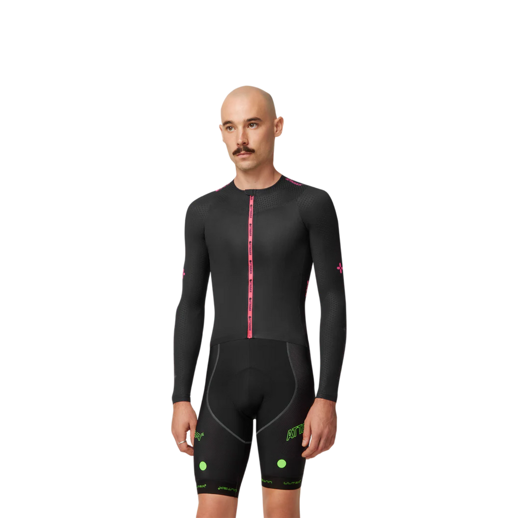 Attaquer ULTRA+ Aero Long Sleeved Jersey - Black/Neon Pink