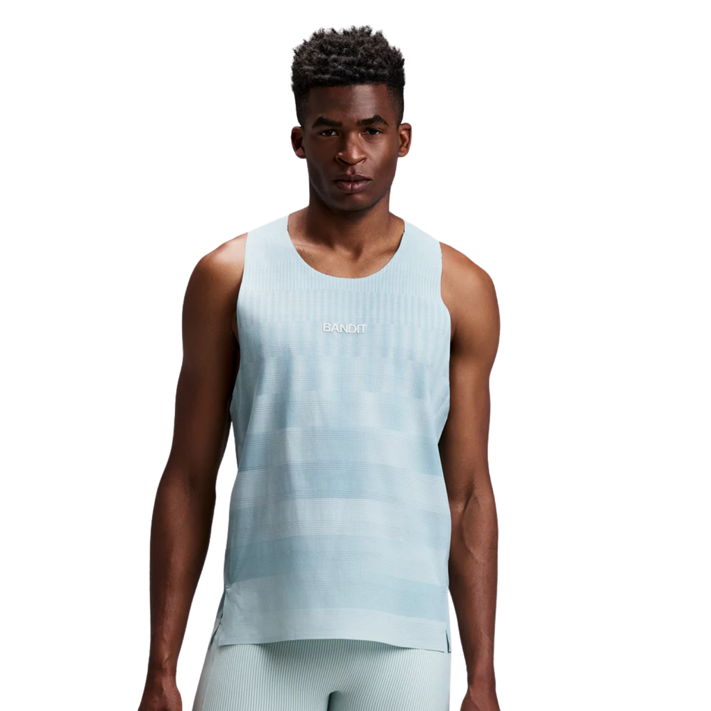 Bandit Running CoolGrid™ Training Singlet with Flopack™ - Growing Grid/Lagoon Mist