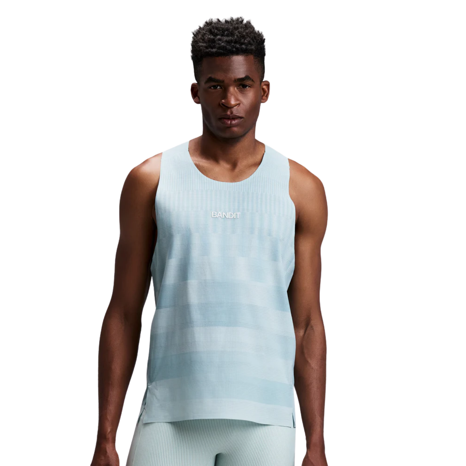 Bandit Running CoolGrid™ Training Singlet with Flopack™ - Growing Grid/Lagoon Mist
