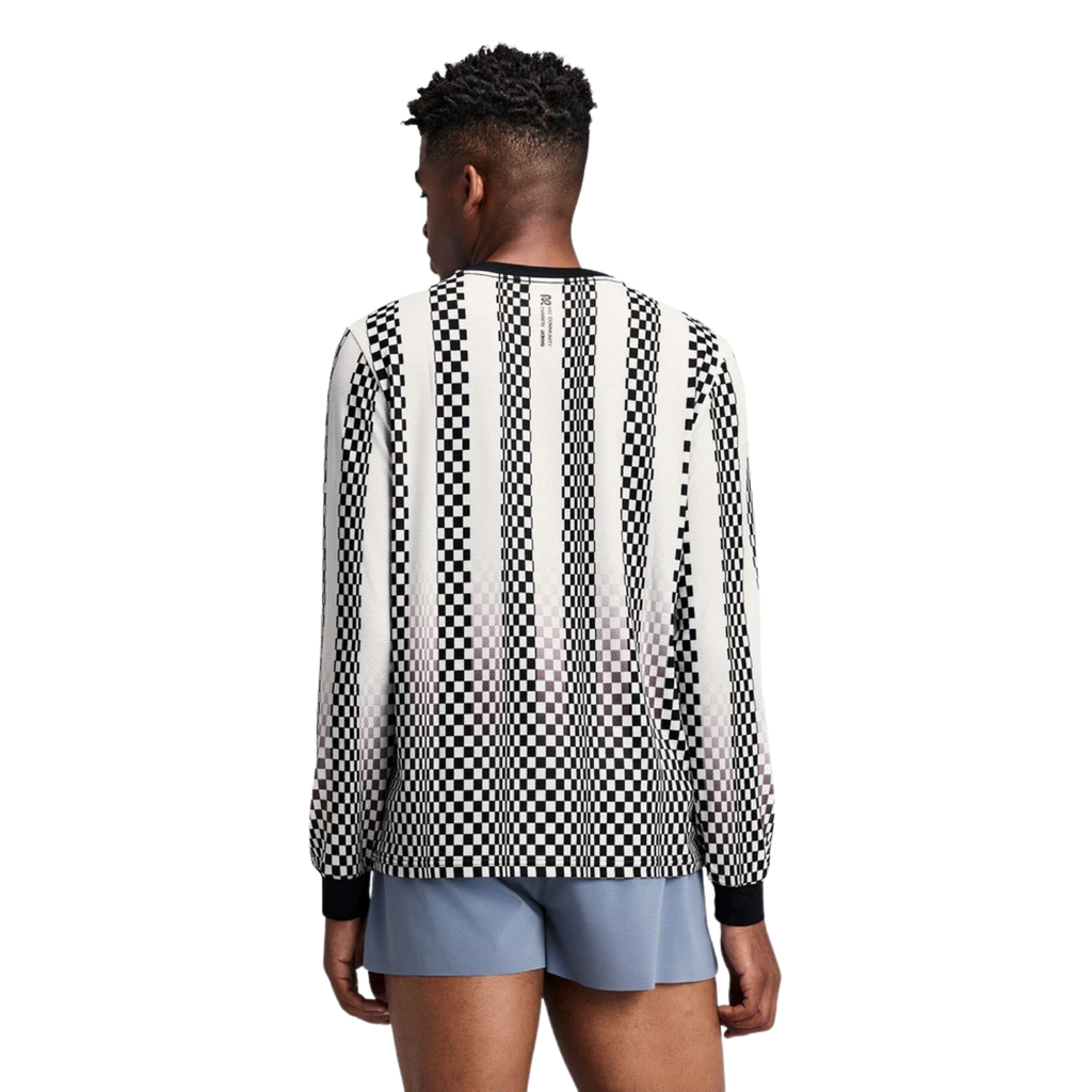 Bandit Running Men's Micromesh™ Long Sleeve - Checkerboard Stripe