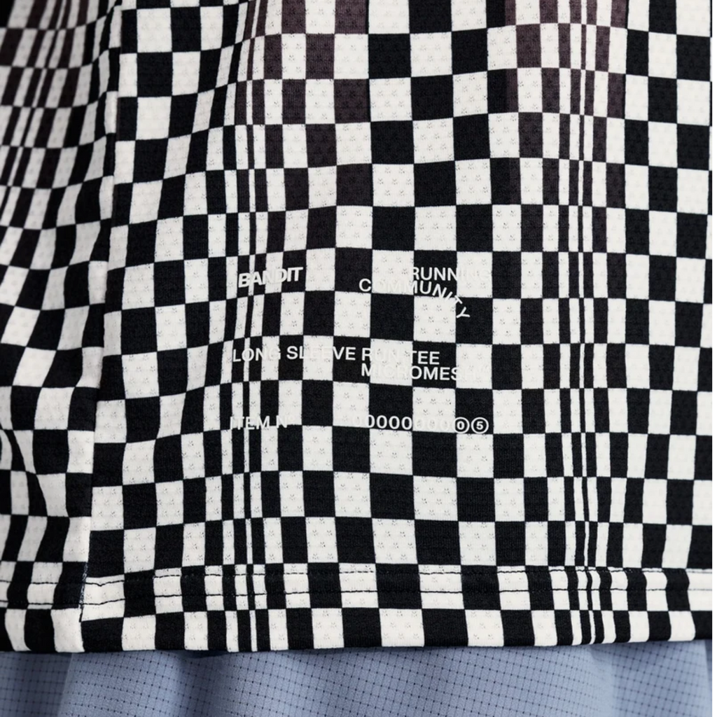 Bandit Running Men's Micromesh™ Long Sleeve - Checkerboard Stripe