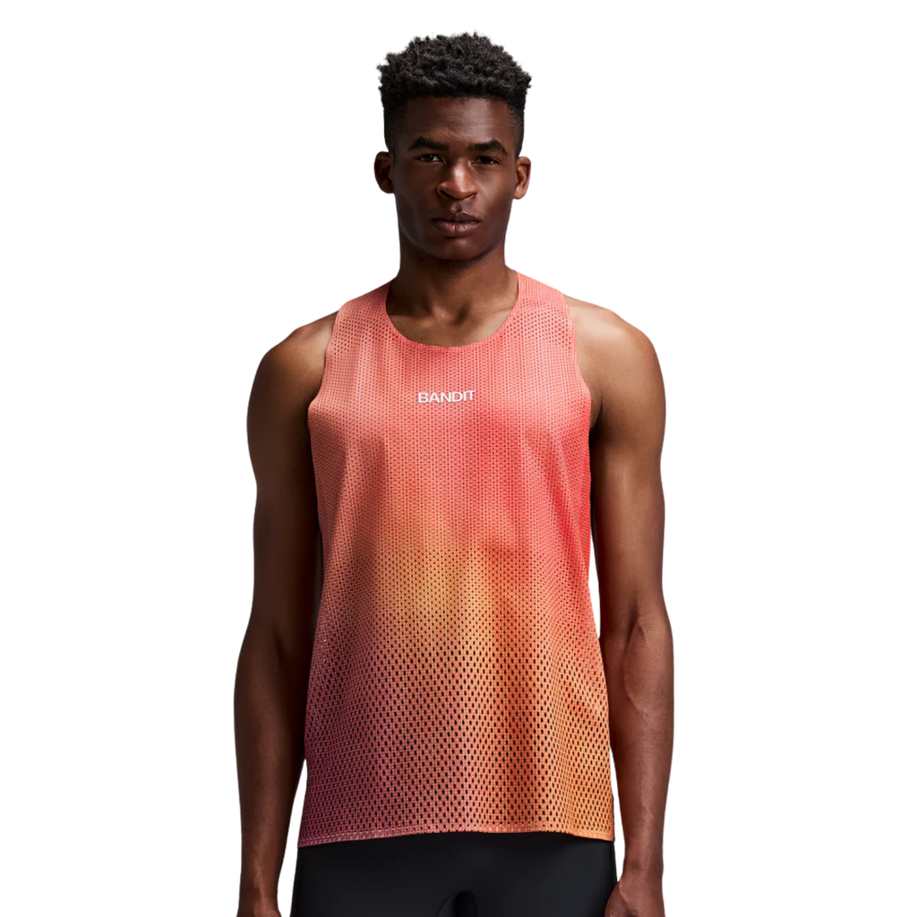 Bandit Running Shredder™ Race Singlet with Flopack™ - Linear Gradient/Poppy Copal