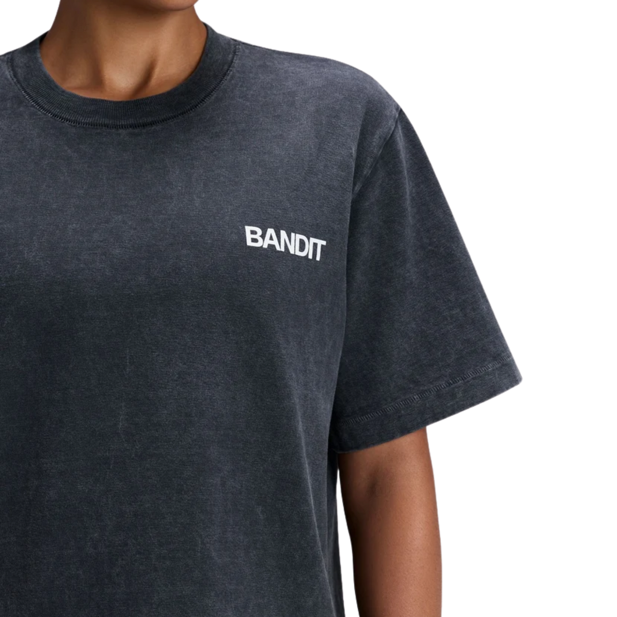 Bandit Running Unisex Heavyweight Cotton Box Tee - Black Chroma Wash