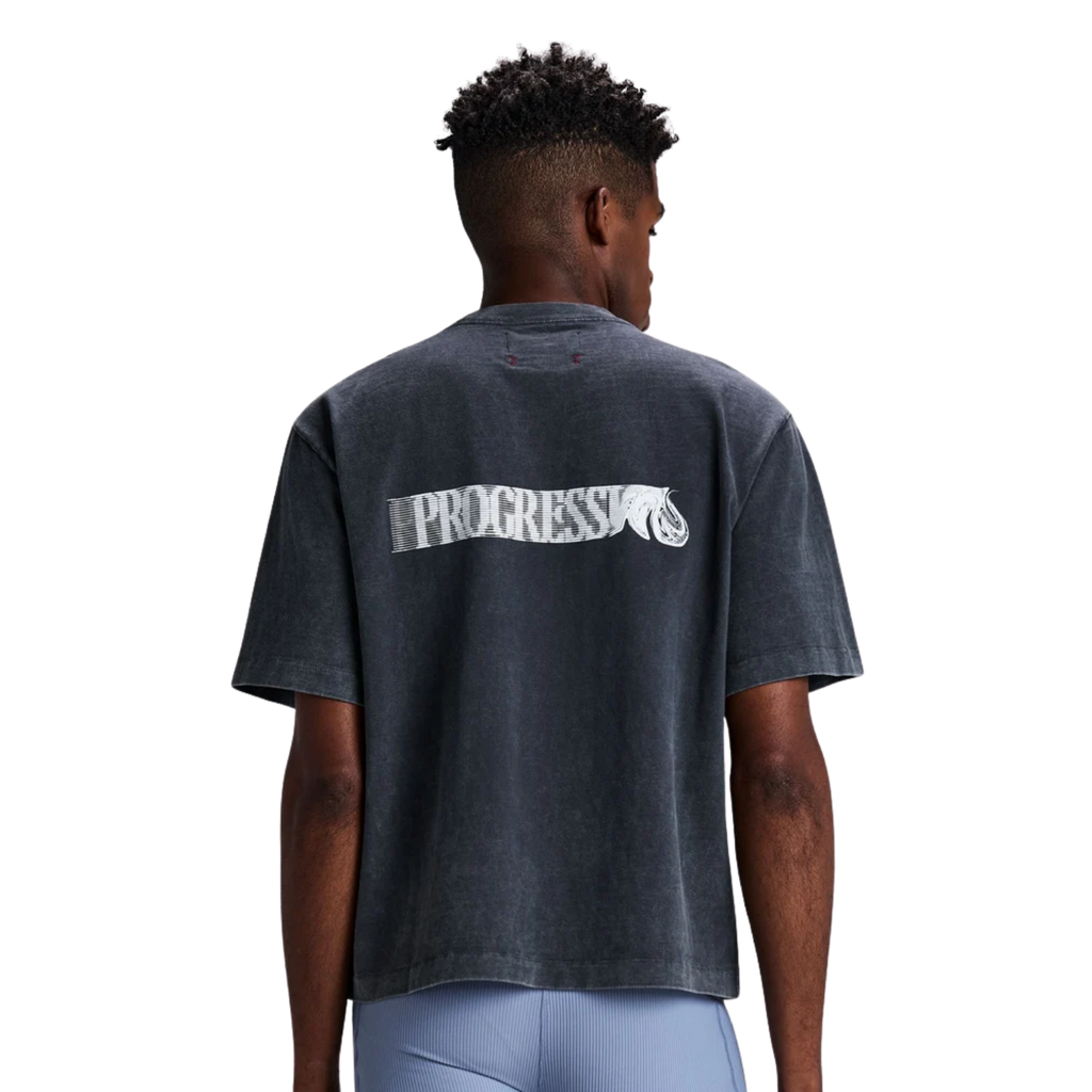 Bandit Running Unisex Heavyweight Cotton Box Tee - Black Chroma Wash