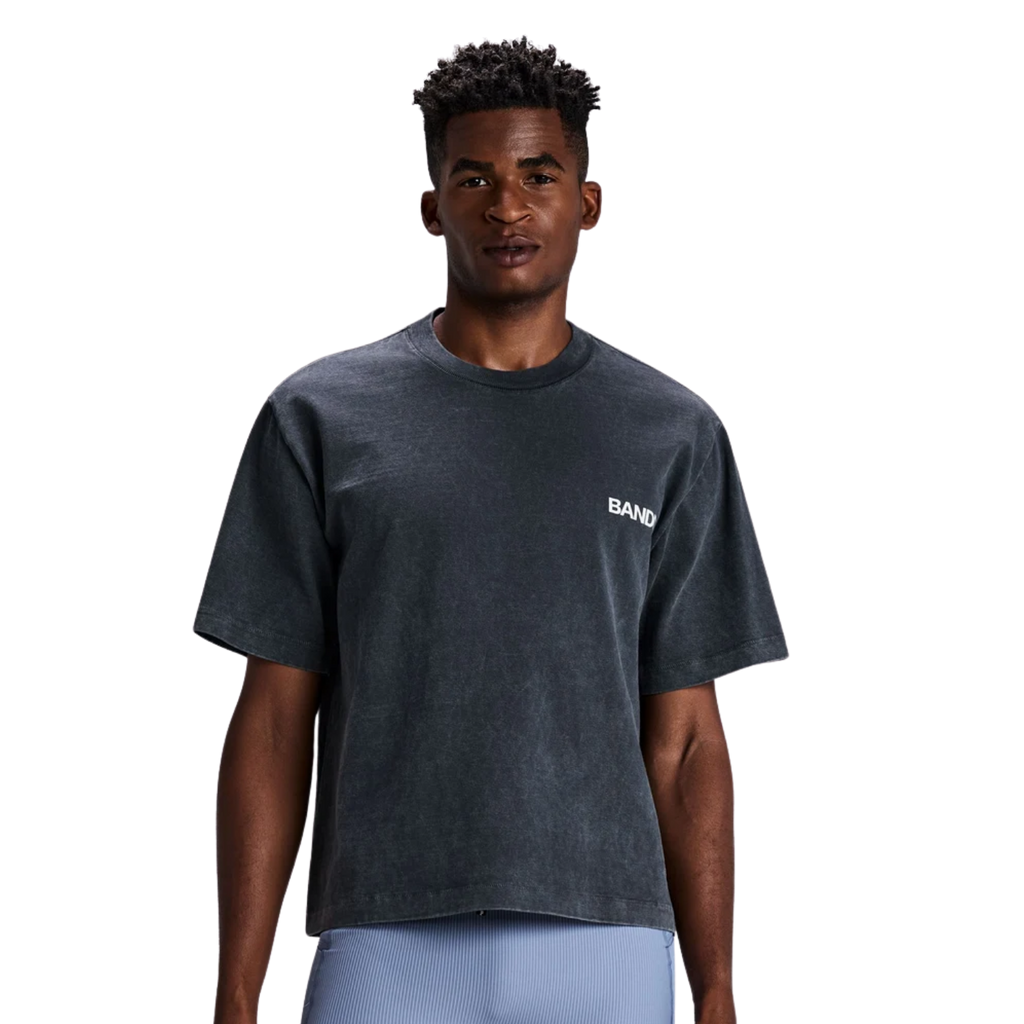 Bandit Running Unisex Heavyweight Cotton Box Tee - Black Chroma Wash