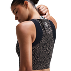 Bandit Running Women's Adapto™ 2-Way Zip Race Crop - Melted Marble Cocoa/Black