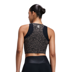 Bandit Running Women's Adapto™ 2-Way Zip Race Crop - Melted Marble Cocoa/Black