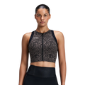Bandit Running Women's Adapto™ 2-Way Zip Race Crop - Melted Marble Cocoa/Black