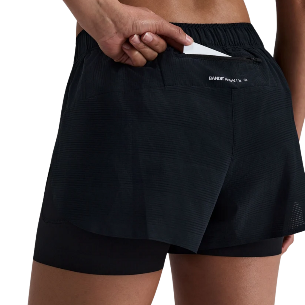 Bandit Running Women's CoolGrid™ 2-in-1 Run Shorts - Black