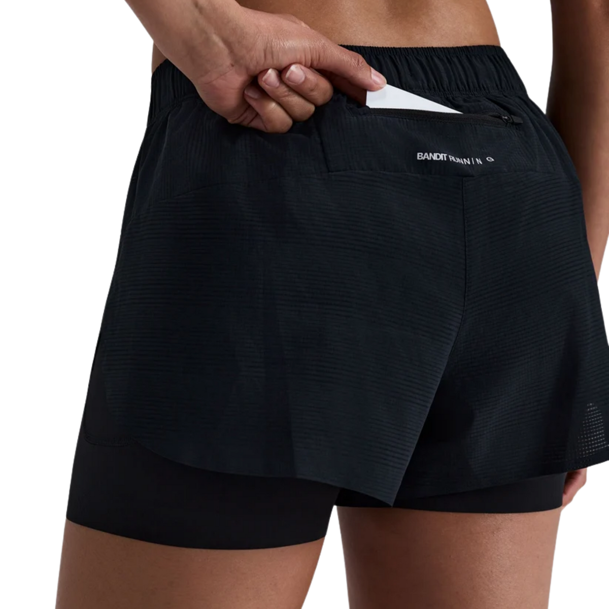 Bandit Running Women's CoolGrid™ 2-in-1 Run Shorts - Black