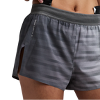 Bandit Running Women's CoolGrid™ 3" Split Shorts - Uneven Gradient - Plaster/Slate