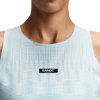 Bandit Running Women's GeoMesh™ Lightweight Race Singlet - Growing Grid/Lagoon Mist