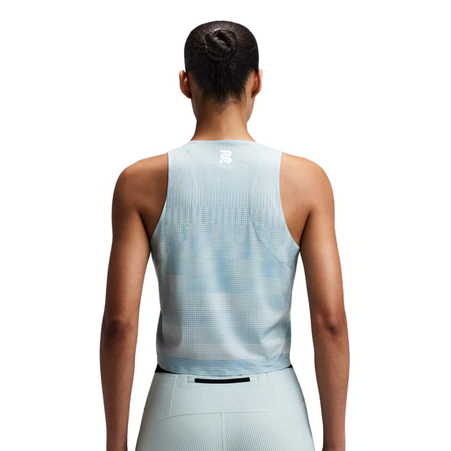 Bandit Running Women's GeoMesh™ Lightweight Race Singlet - Growing Grid/Lagoon Mist