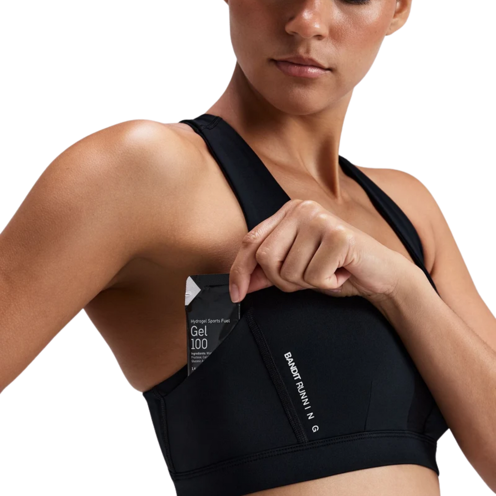 Bandit Running Women's Stamina-V™ GeoMesh™ V-Neck Run Bra - Black