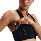 Bandit Running Women's Stamina-V™ GeoMesh™ V-Neck Run Bra - Black