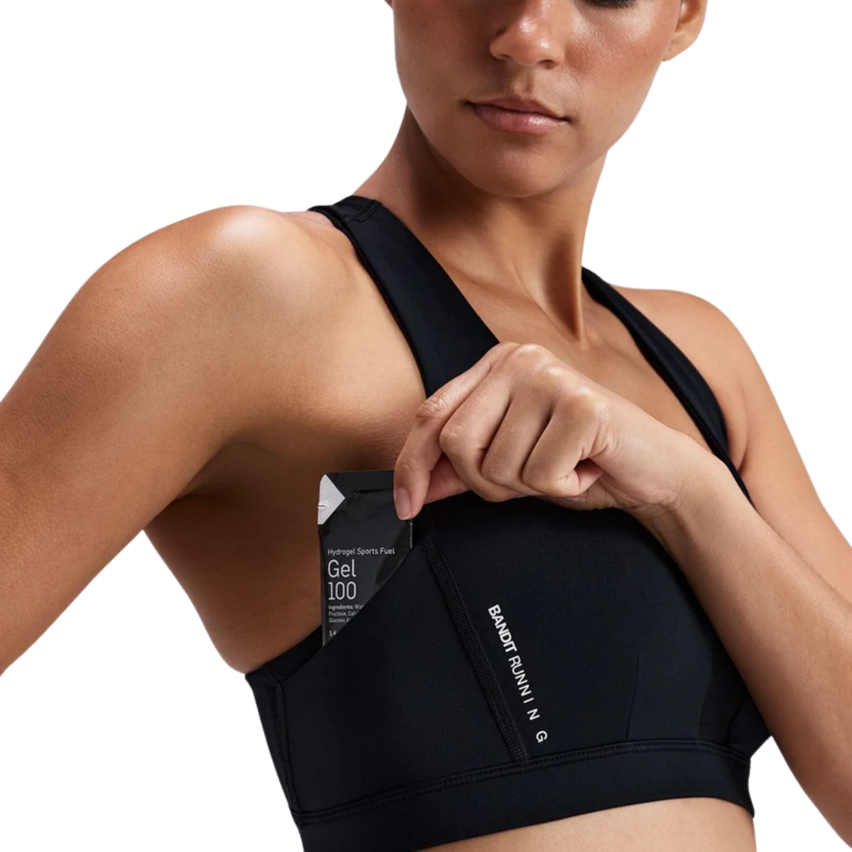 Bandit Running Women's Stamina-V™ GeoMesh™ V-Neck Run Bra - Black