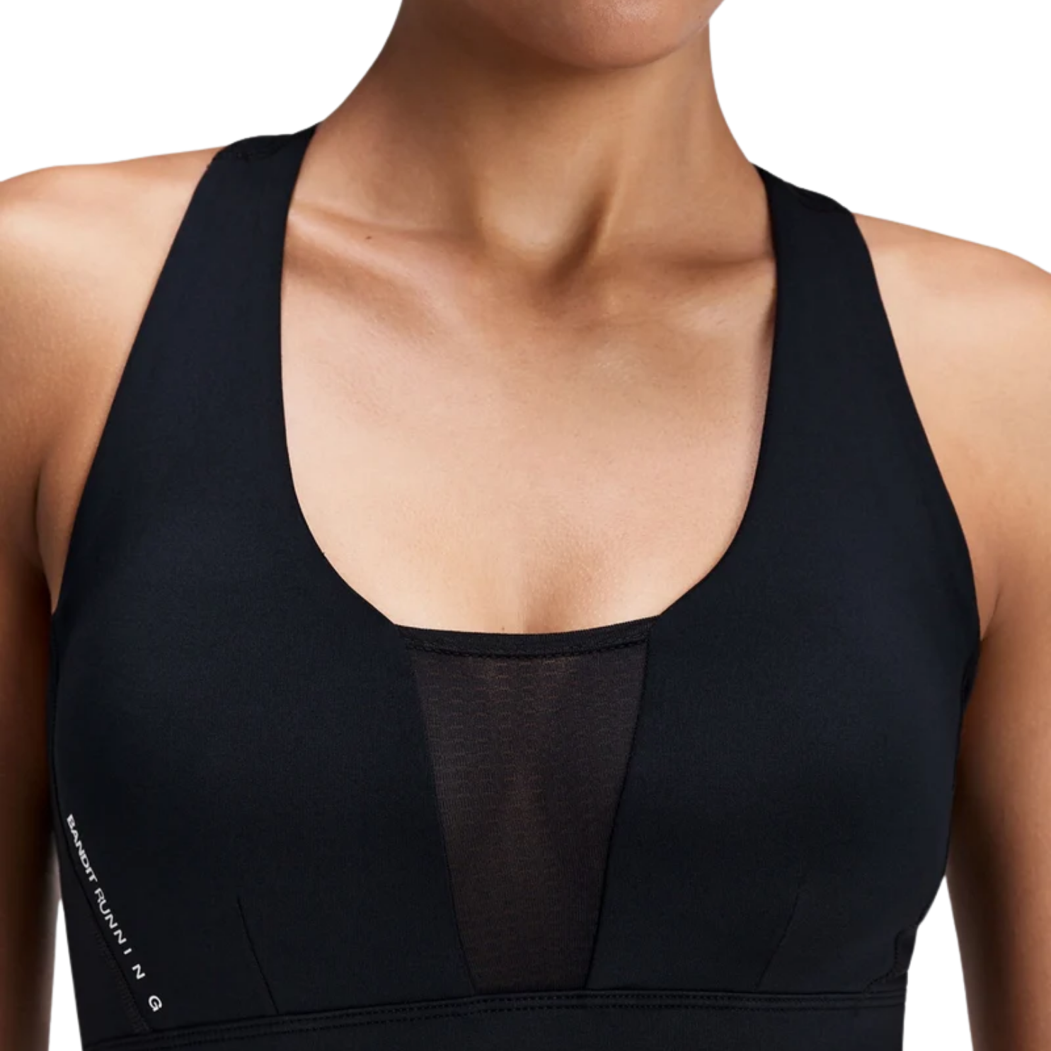 Bandit Running Women's Stamina-V™ GeoMesh™ V-Neck Run Bra - Black