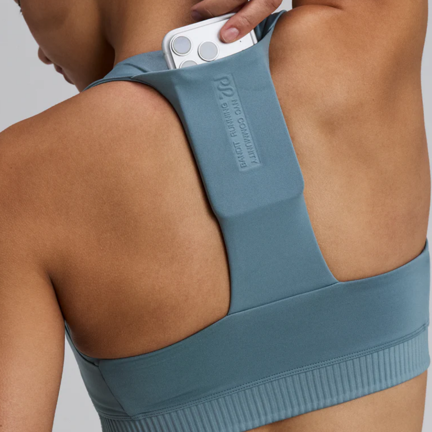 Bandit Running Women's Stamina-V™ Square Neck Run Bra - Tranquil Blue