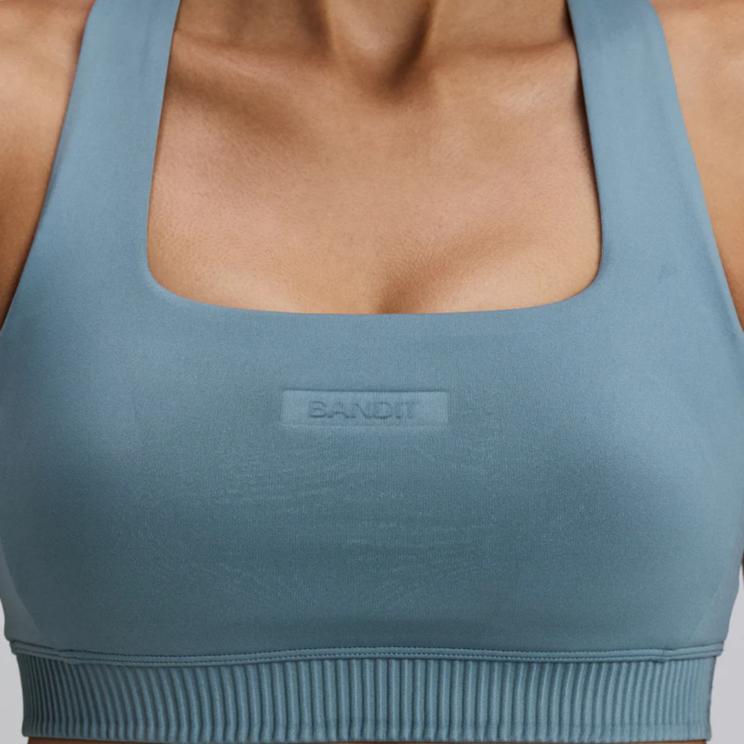 Bandit Running Women's Stamina-V™ Square Neck Run Bra - Tranquil Blue