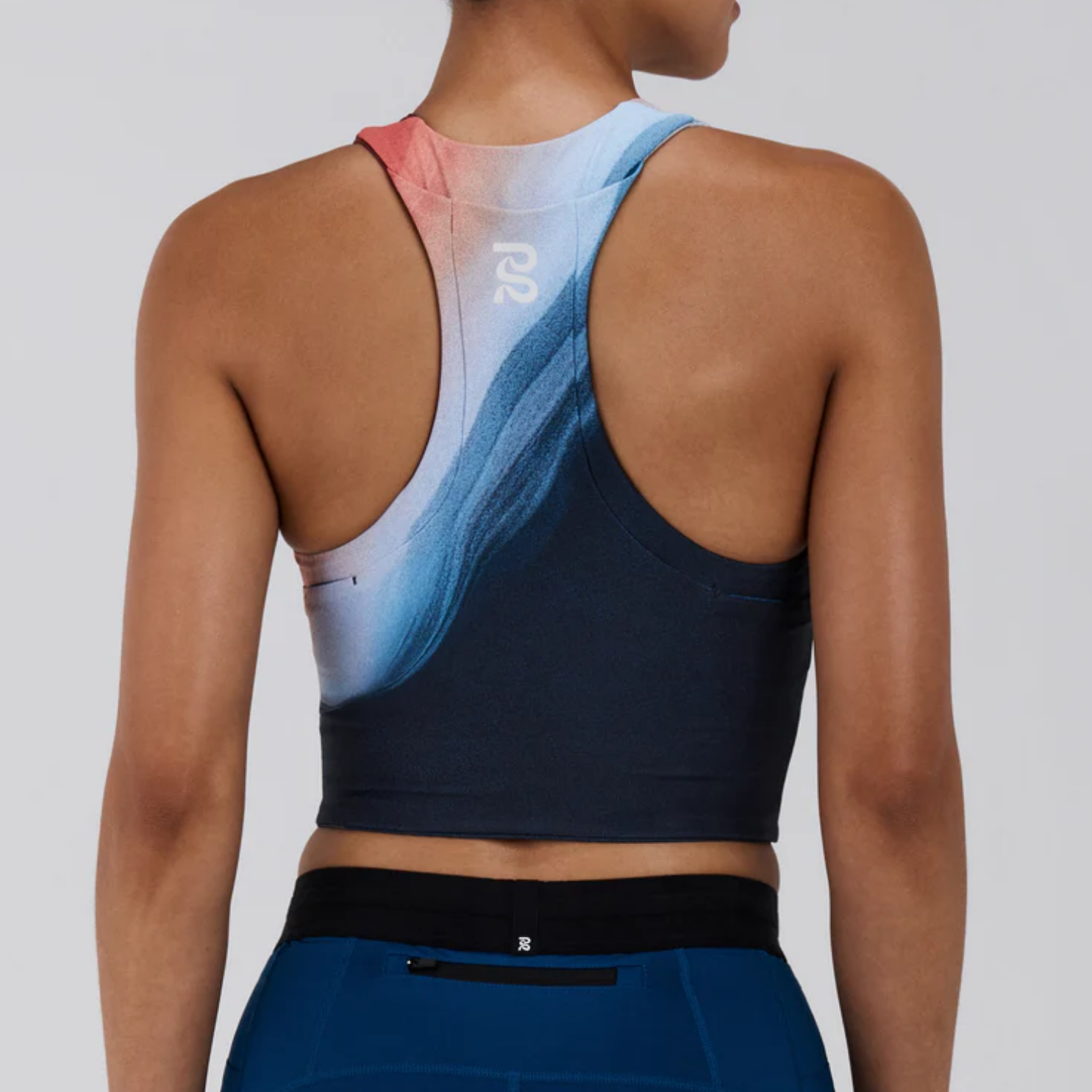 Bandit Running Women's Stamina™ Race Crop - Thermal Field/Rusted Apricot