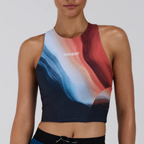 Bandit Running Women's Stamina™ Race Crop - Thermal Field/Rusted Apricot