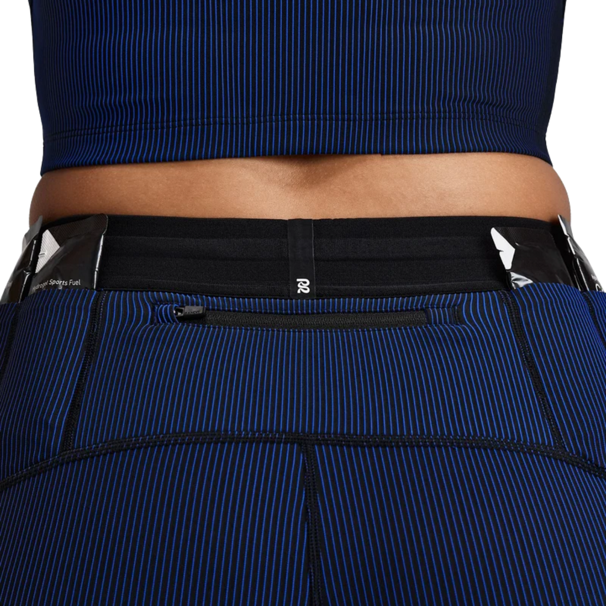 Bandit Running Women's Striped Cadence™ 5" Compression Shorts - Black/Bauhaus Blue