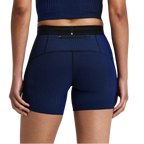 Bandit Running Women's Striped Cadence™ 5" Compression Shorts - Black/Bauhaus Blue