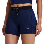 Bandit Running Women's Striped Cadence™ 5" Compression Shorts - Black/Bauhaus Blue