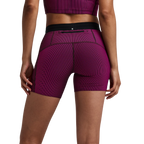 Bandit Running Women's Striped Cadence™ 5" Compression Shorts - Espresso/Azalea