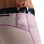Bandit Running Women's Striped Cadence™ 5" Compression Shorts - Plaster/Orchid