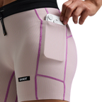 Bandit Running Women's Striped Cadence™ 5" Compression Shorts - Plaster/Orchid