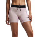 Bandit Running Women's Striped Cadence™ 5" Compression Shorts - Plaster/Orchid