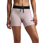 Bandit Running Women's Striped Cadence™ 5" Compression Shorts - Plaster/Orchid