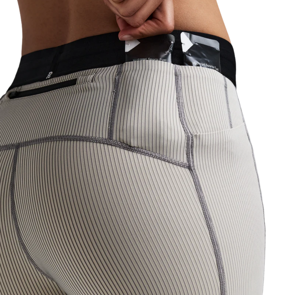 Bandit Running Women's Striped Cadence™ 5" Compression Shorts - Plaster/Slate