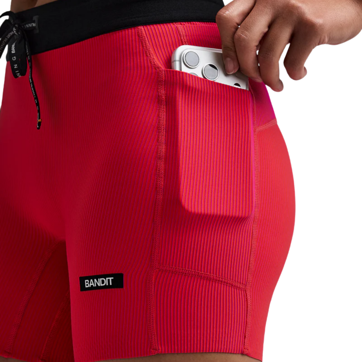 Bandit Running Women's Striped Cadence™ 5" Compression Shorts - Poppy/Azalea