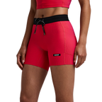 Bandit Running Women's Striped Cadence™ 5" Compression Shorts - Poppy/Azalea