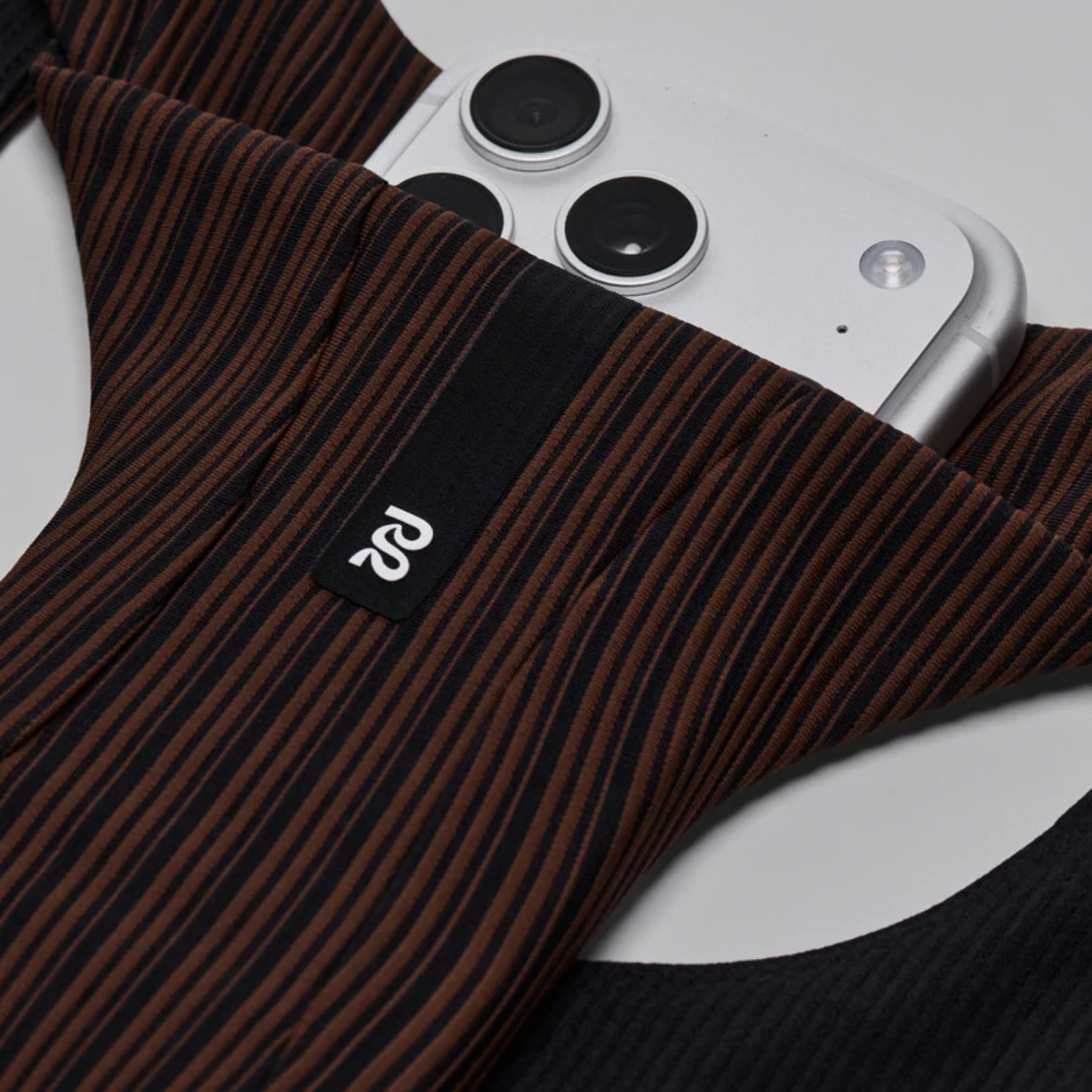 Bandit Running Women's Striped Cadence™ Longline Bra - Cacao/Black