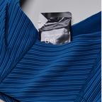 Bandit Running Women's Striped Cadence™ Longline Bra - Ink Blue/Aegean