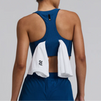 Bandit Running Women's Striped Cadence™ Longline Bra - Ink Blue/Aegean