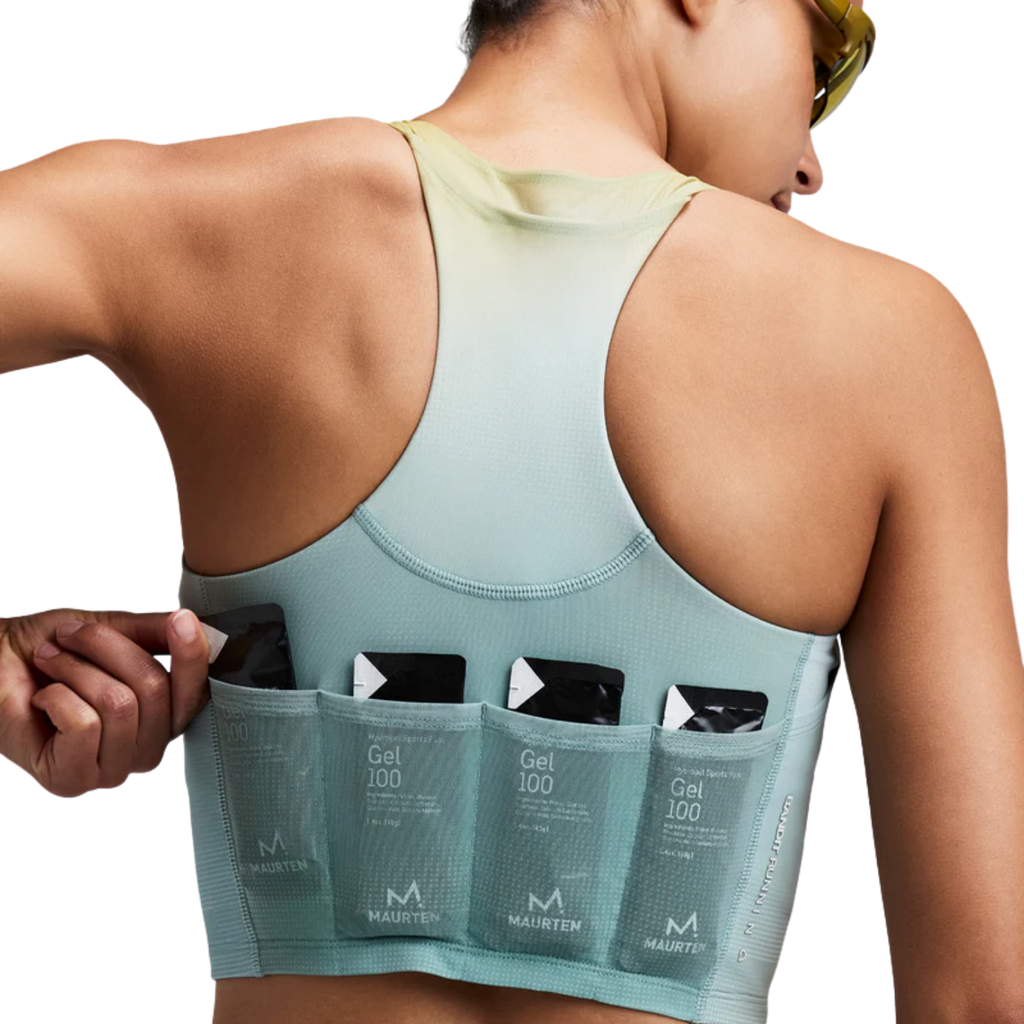 Bandit Running Women's Vanisher™ V-Neck Race Crop - Lagoon Multi