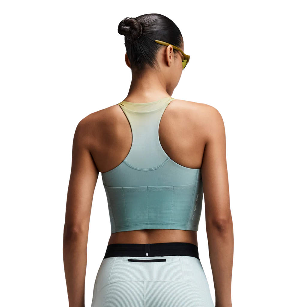 Bandit Running Women's Vanisher™ V-Neck Race Crop - Lagoon Multi