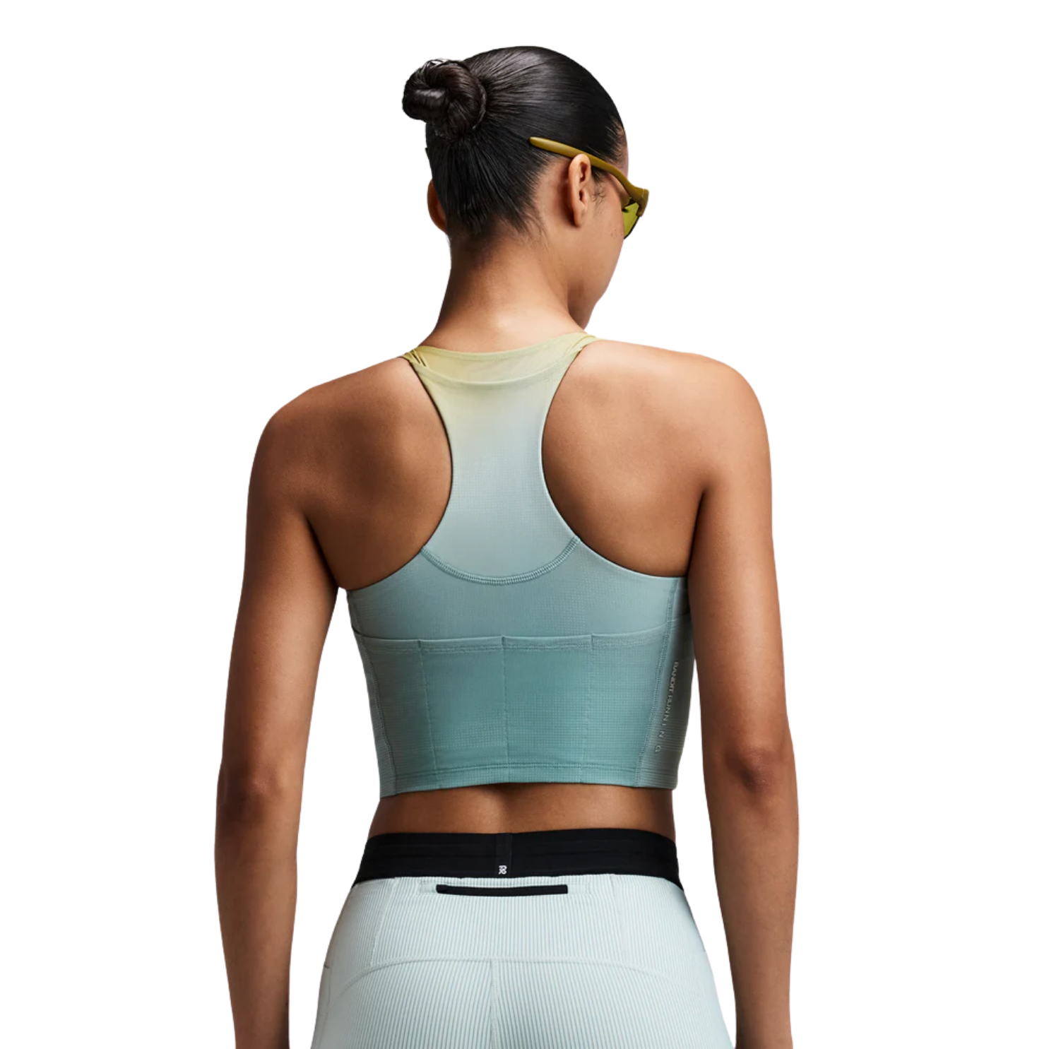 Bandit Running Women's Vanisher™ V-Neck Race Crop - Lagoon Multi